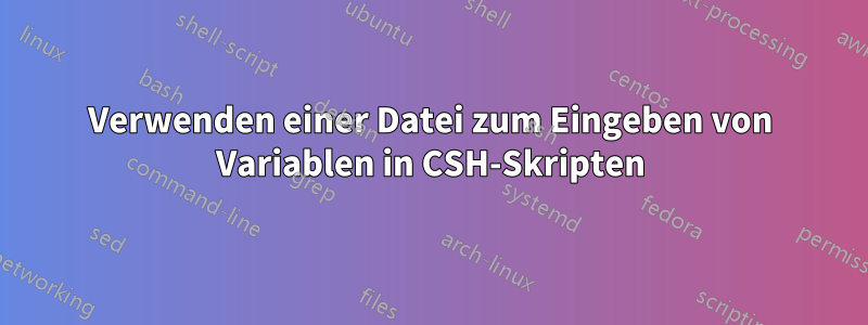 Verwenden einer Datei zum Eingeben von Variablen in CSH-Skripten