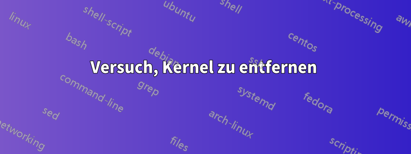 Versuch, Kernel zu entfernen