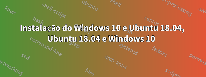 Instalação do Windows 10 e Ubuntu 18.04, Ubuntu 18.04 e Windows 10 