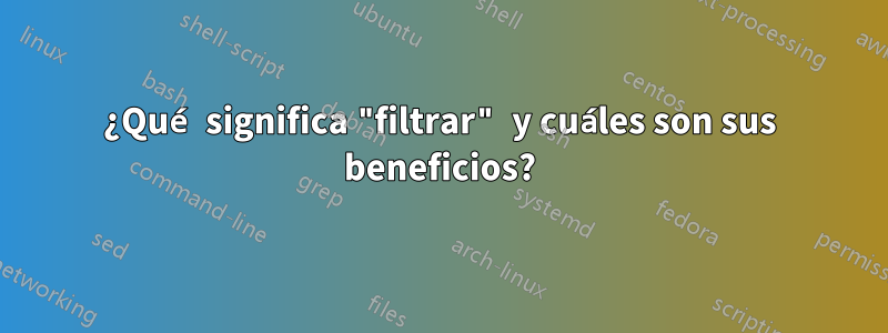 ¿Qué significa "filtrar" y cuáles son sus beneficios?