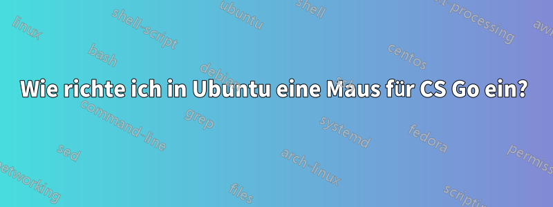 Wie richte ich in Ubuntu eine Maus für CS Go ein?