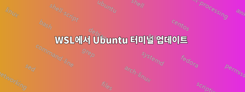 WSL에서 Ubuntu 터미널 업데이트