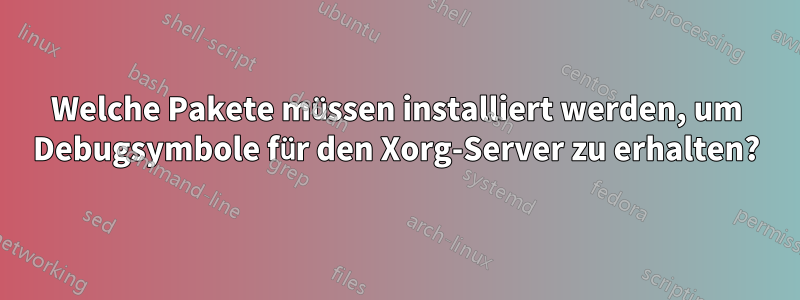 Welche Pakete müssen installiert werden, um Debugsymbole für den Xorg-Server zu erhalten?