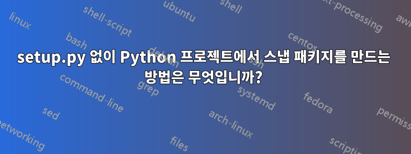 setup.py 없이 Python 프로젝트에서 스냅 패키지를 만드는 방법은 무엇입니까?