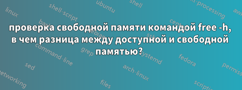 проверка свободной памяти командой free -h, в чем разница между доступной и свободной памятью? 