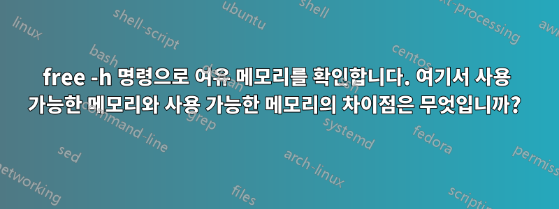 free -h 명령으로 여유 메모리를 확인합니다. 여기서 사용 가능한 메모리와 사용 가능한 메모리의 차이점은 무엇입니까? 