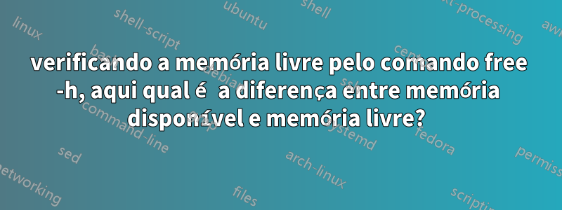 verificando a memória livre pelo comando free -h, aqui qual é a diferença entre memória disponível e memória livre? 