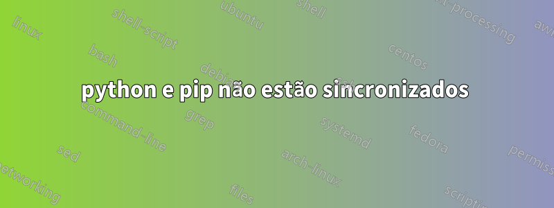 python e pip não estão sincronizados