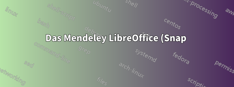 Das Mendeley LibreOffice (Snap)-Zitierungs-Plugin kann nicht installiert werden