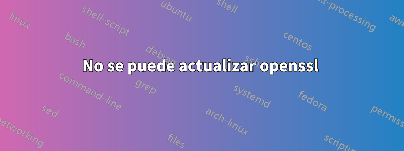 No se puede actualizar openssl