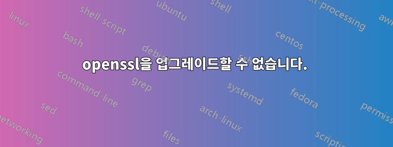 openssl을 업그레이드할 수 없습니다.