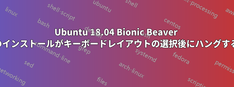 Ubuntu 18.04 Bionic Beaver のインストールがキーボードレイアウトの選択後にハングする