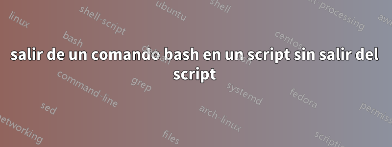 salir de un comando bash en un script sin salir del script