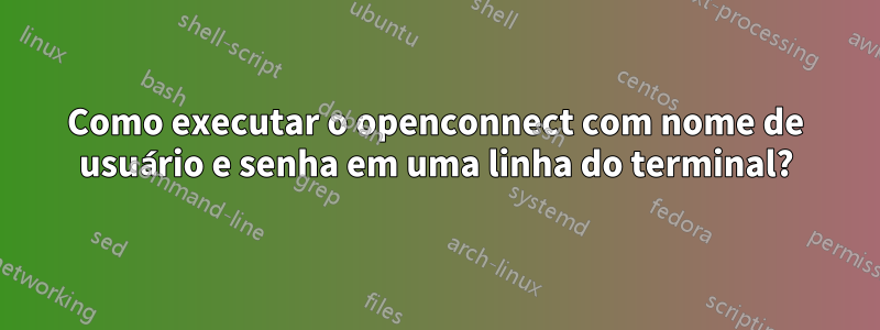 Como executar o openconnect com nome de usuário e senha em uma linha do terminal?