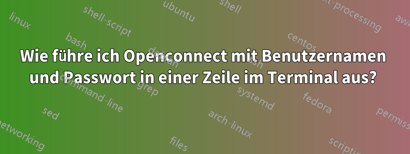 Wie führe ich Openconnect mit Benutzernamen und Passwort in einer Zeile im Terminal aus?