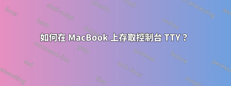 如何在 MacBook 上存取控制台 TTY？