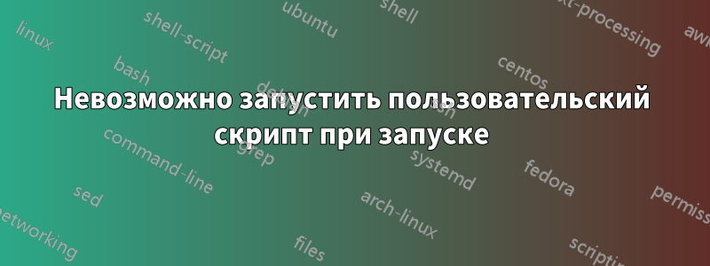 Невозможно запустить пользовательский скрипт при запуске