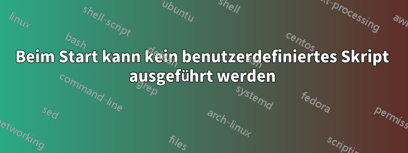 Beim Start kann kein benutzerdefiniertes Skript ausgeführt werden