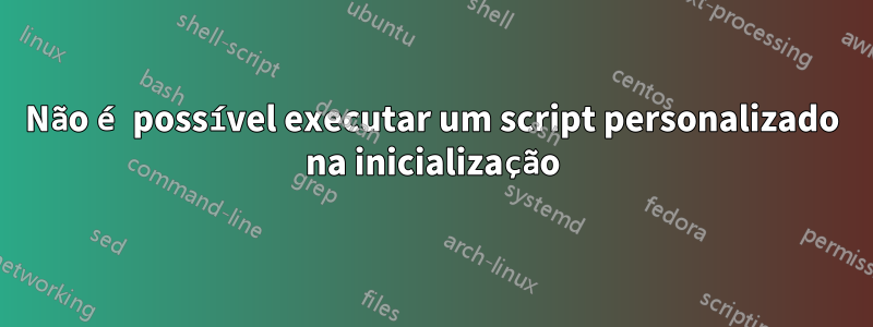 Não é possível executar um script personalizado na inicialização