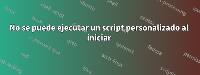 No se puede ejecutar un script personalizado al iniciar