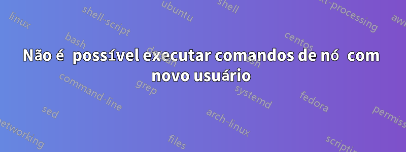 Não é possível executar comandos de nó com novo usuário