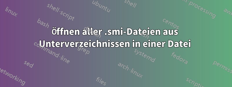 Öffnen aller .smi-Dateien aus Unterverzeichnissen in einer Datei