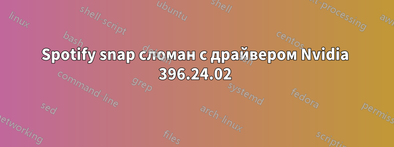 Spotify snap сломан с драйвером Nvidia 396.24.02