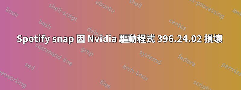 Spotify snap 因 Nvidia 驅動程式 396.24.02 損壞