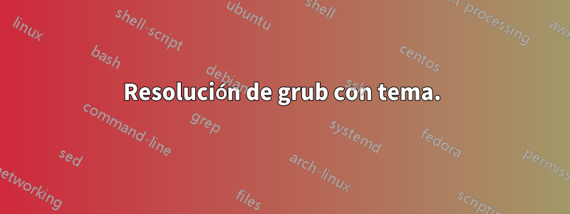 Resolución de grub con tema.