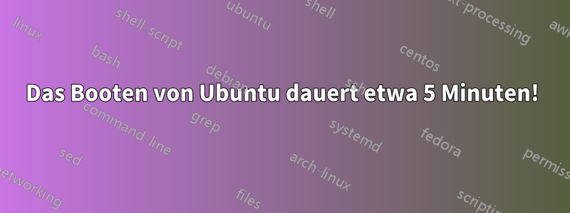 Das Booten von Ubuntu dauert etwa 5 Minuten!