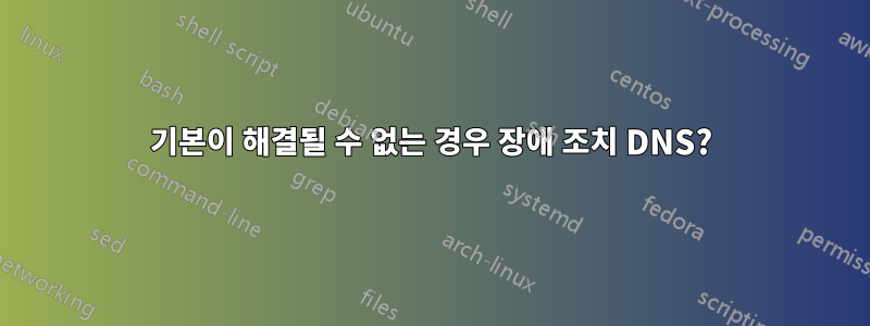 기본이 해결될 수 없는 경우 장애 조치 DNS?