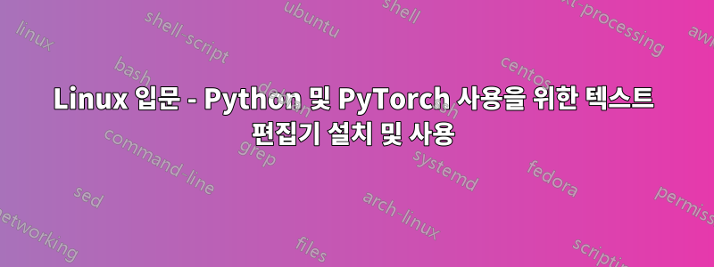 Linux 입문 - Python 및 PyTorch 사용을 위한 텍스트 편집기 설치 및 사용