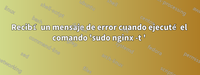 Recibí un mensaje de error cuando ejecuté el comando 'sudo nginx -t '