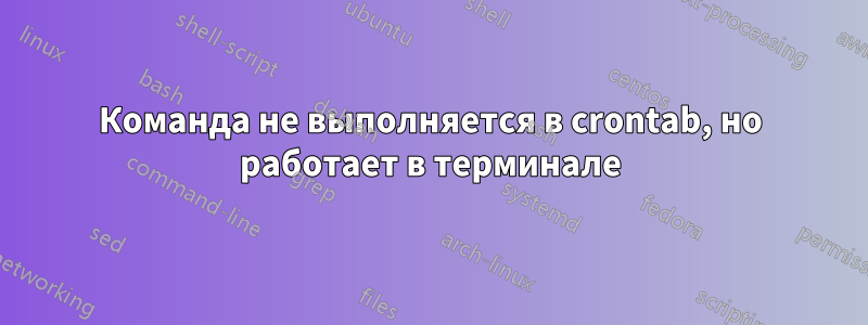 Команда не выполняется в crontab, но работает в терминале