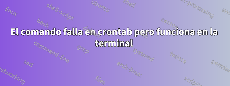 El comando falla en crontab pero funciona en la terminal