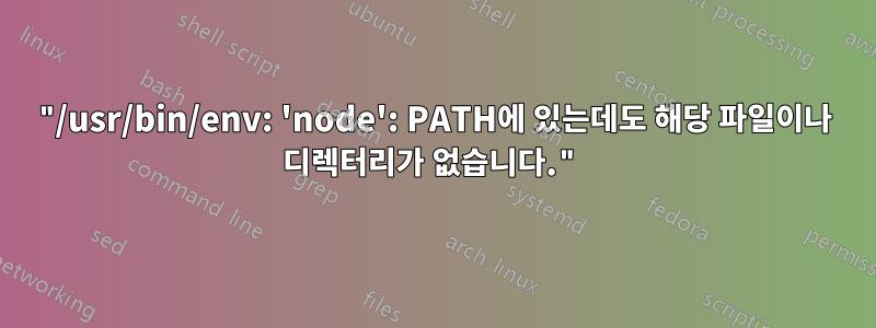 "/usr/bin/env: 'node': PATH에 있는데도 해당 파일이나 디렉터리가 없습니다."