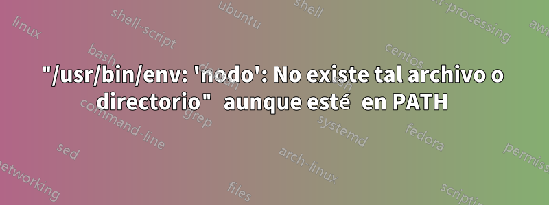 "/usr/bin/env: 'nodo': No existe tal archivo o directorio" aunque esté en PATH