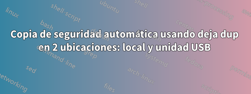 Copia de seguridad automática usando deja dup en 2 ubicaciones: local y unidad USB