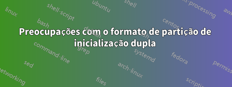 Preocupações com o formato de partição de inicialização dupla