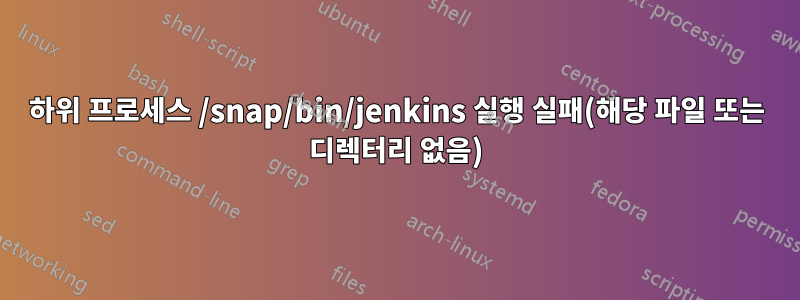 하위 프로세스 /snap/bin/jenkins 실행 실패(해당 파일 또는 디렉터리 없음)