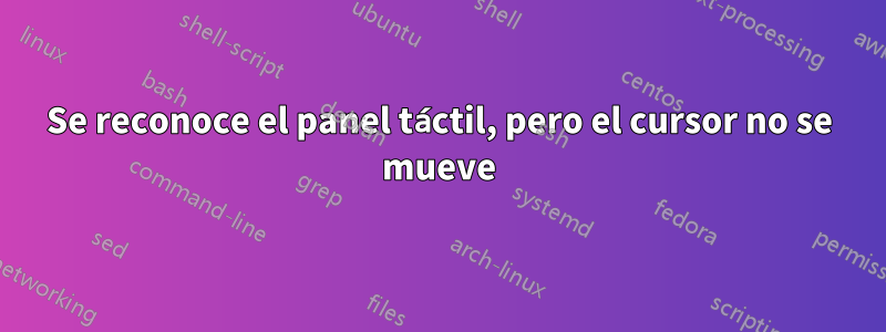 Se reconoce el panel táctil, pero el cursor no se mueve