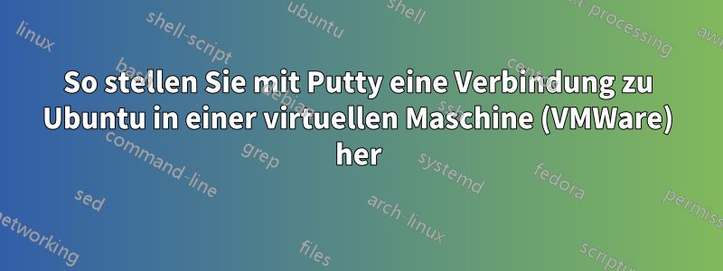 So stellen Sie mit Putty eine Verbindung zu Ubuntu in einer virtuellen Maschine (VMWare) her