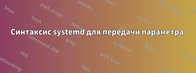 Синтаксис systemd для передачи параметра