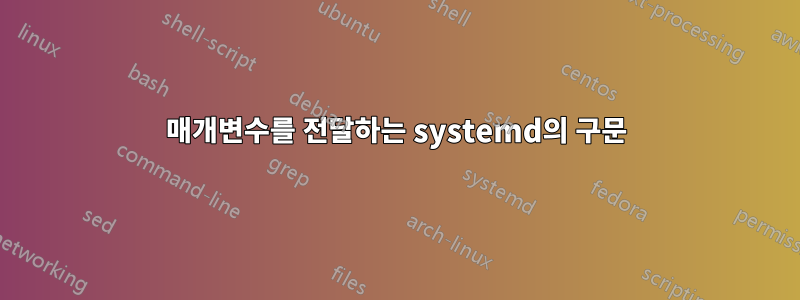 매개변수를 전달하는 systemd의 구문