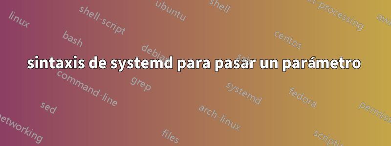 sintaxis de systemd para pasar un parámetro