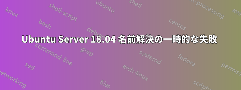 Ubuntu Server 18.04 名前解決の一時的な失敗