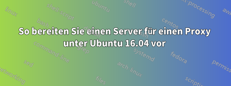 So bereiten Sie einen Server für einen Proxy unter Ubuntu 16.04 vor