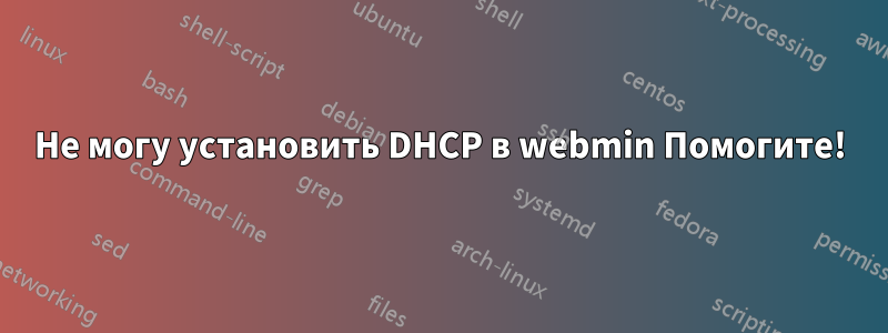 Не могу установить DHCP в webmin Помогите!