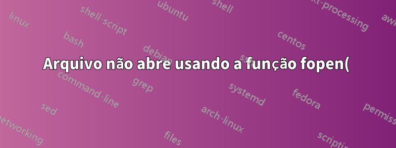 Arquivo não abre usando a função fopen() em C