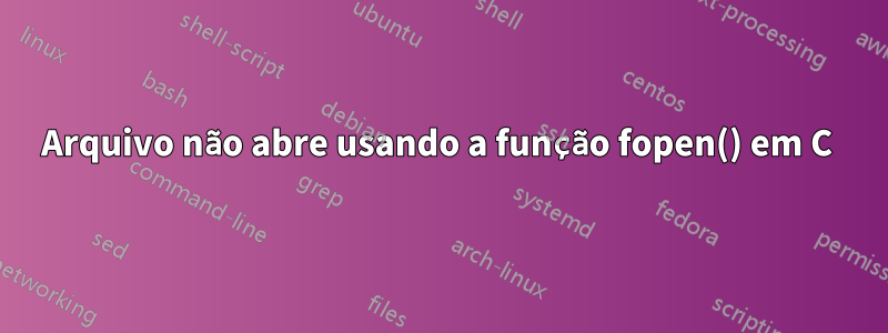 Arquivo não abre usando a função fopen() em C 